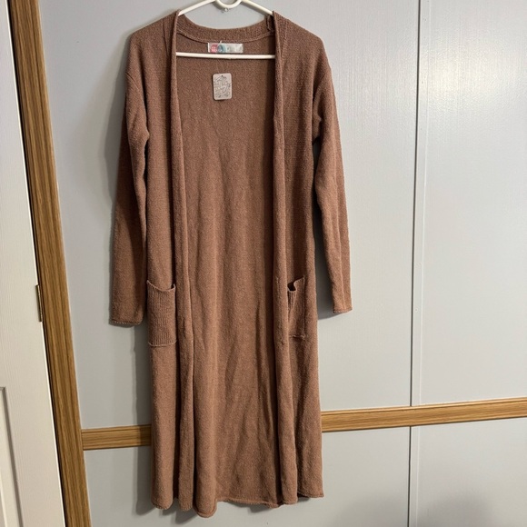 Free People Beach Brown Duster Cardigan Size XS - Picture 6 of 6